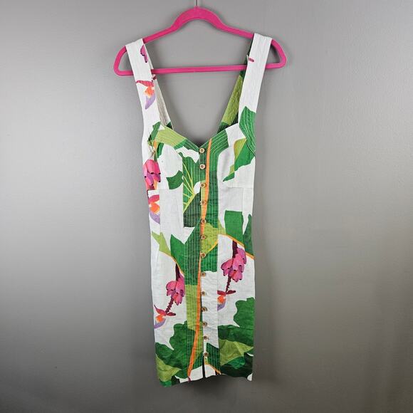 Farm Rio Tropicalistic Linen Mini Dress Size XL Vacation - Picture 1 of 9